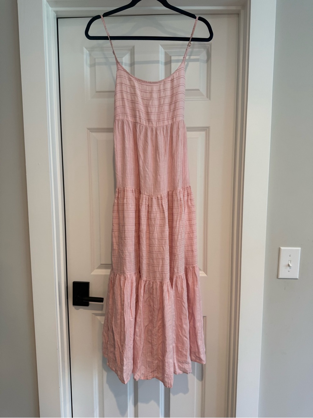LSpace Blush Pink Textured Striped Top size Small